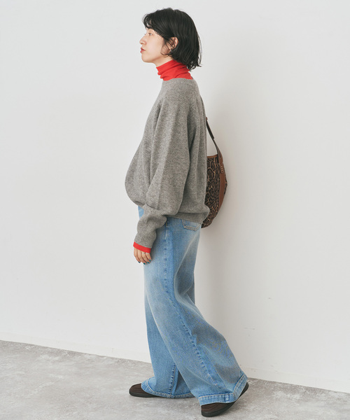 Spick & Span（スピックアンドスパン）の「《WEB限定カラー有り / 追加2》ハイネックプルオーバー（Tシャツ/カットソー・レディース・レッド/ホワイト/スミクロ・FREE）」の21枚目の写真