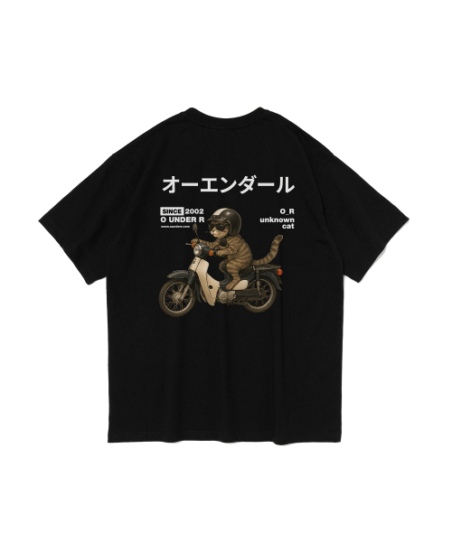 OUNDERR(オアンダーアール)の「RIDING BIKE CAT オーバーサイズ 半袖Tシャツ (ブラック)(Tシャツ/カットソー・レディース・その他・SMALL/MEDIUM/LARGE/X-LARGE/XX-LARGE)」の3枚目の写真