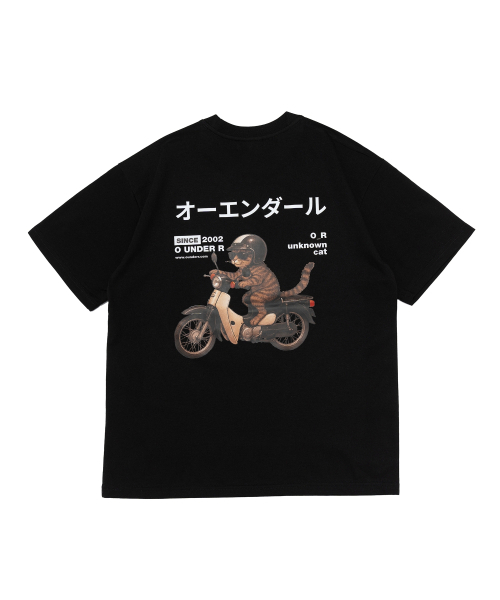 OUNDERR(オアンダーアール)の「RIDING BIKE CAT オーバーサイズ 半袖Tシャツ (ブラック)(Tシャツ/カットソー・レディース・その他・SMALL/MEDIUM/LARGE/X-LARGE/XX-LARGE)」の4枚目の写真