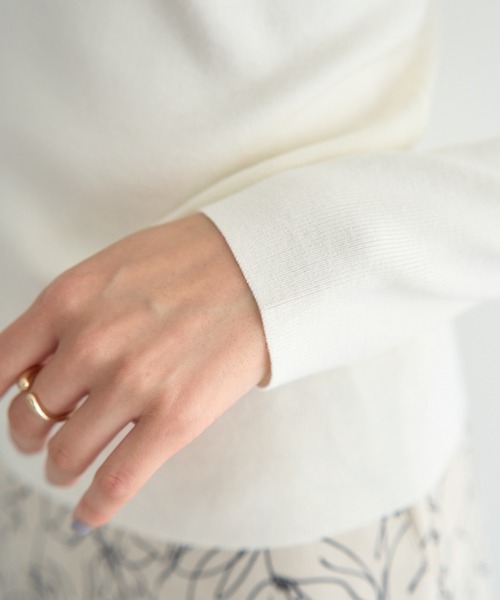 YECCA VECCA（イェッカヴェッカ）の「ハイネックリブニット（ニット/セーター・レディース・ベージュ/アイボリー/ブラック・FREE）」の9枚目の写真