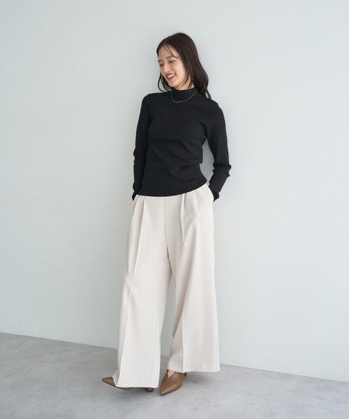 YECCA VECCA（イェッカヴェッカ）の「ハイネックリブニット（ニット/セーター・レディース・ベージュ/アイボリー/ブラック・FREE）」の20枚目の写真