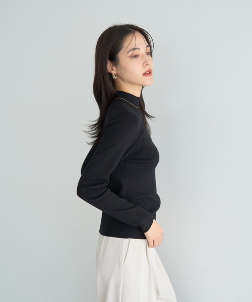 YECCA VECCA（イェッカヴェッカ）の「ハイネックリブニット（ニット/セーター・レディース・ベージュ/アイボリー/ブラック・FREE）」の18枚目の写真