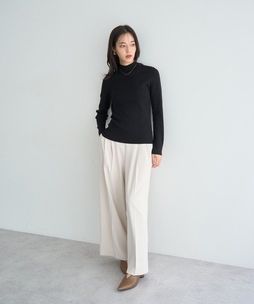 YECCA VECCA（イェッカヴェッカ）の「ハイネックリブニット（ニット/セーター・レディース・ベージュ/アイボリー/ブラック・FREE）」の21枚目の写真