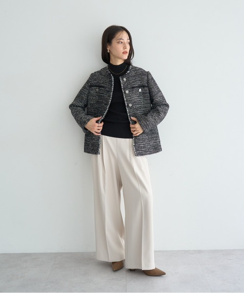 YECCA VECCA（イェッカヴェッカ）の「ハイネックリブニット（ニット/セーター・レディース・ベージュ/アイボリー/ブラック・FREE）」の22枚目の写真