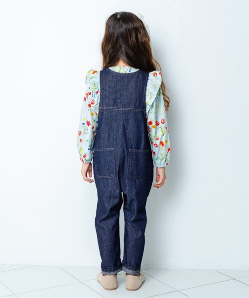 Boribon(ボリボン)の「ココデニムサロペット(サロペット/オーバーオール・キッズ・ストライプ/ネイビー・120/110/100/90/80/70)」の4枚目の写真