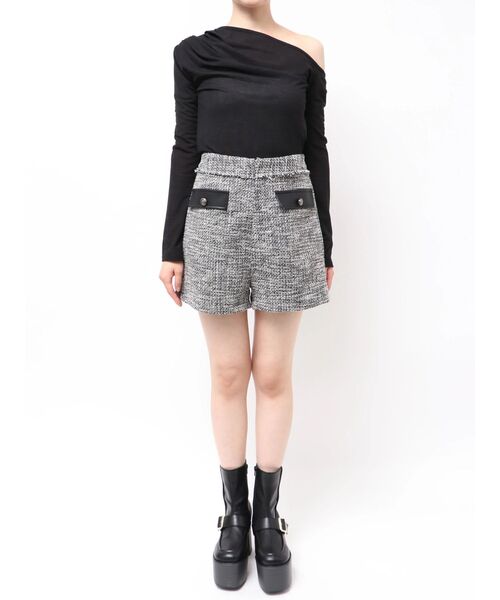 MURUA（ムルーア）の「ツイードショートパンツ（その他パンツ・レディース・ブラック/グレー・2/1）」の5枚目の写真