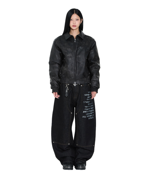 AAKAM（アーカム）の「Embossing Leather Jacket (Black)（ライダースジャケット・レディース・その他・1/2）」の13枚目の写真
