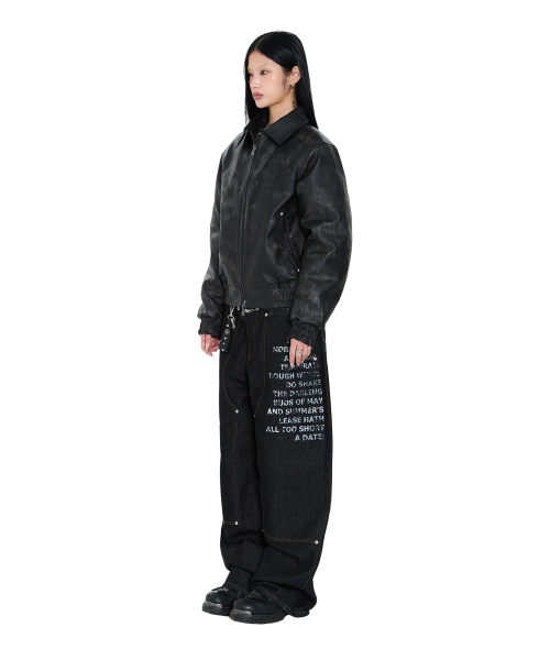 AAKAM（アーカム）の「Embossing Leather Jacket (Black)（ライダースジャケット・レディース・その他・1/2）」の6枚目の写真