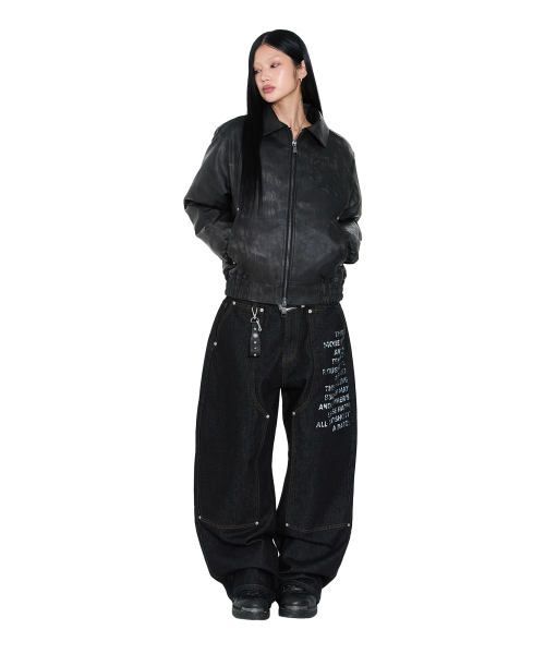 AAKAM（アーカム）の「Embossing Leather Jacket (Black)（ライダースジャケット・レディース・その他・1/2）」の9枚目の写真