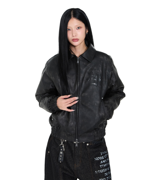 AAKAM（アーカム）の「Embossing Leather Jacket (Black)（ライダースジャケット・レディース・その他・1/2）」の10枚目の写真