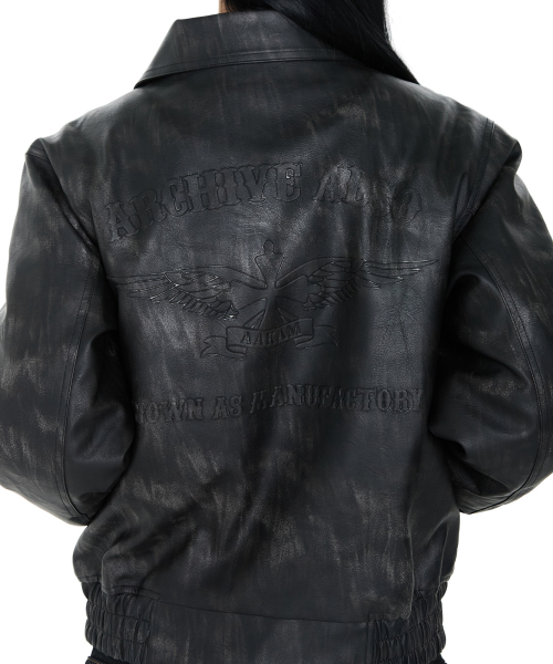 AAKAM（アーカム）の「Embossing Leather Jacket (Black)（ライダースジャケット・レディース・その他・1/2）」の3枚目の写真