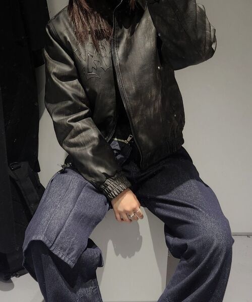 AAKAM（アーカム）の「Embossing Leather Jacket (Black)（ライダースジャケット・レディース・その他・1/2）」の5枚目の写真