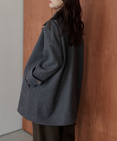 AMELY（エミリー）の「ダブルボタンウール混ピーコート（ピーコート・レディース・グレー/ブラック/ブラウン・フリー）」の13枚目の写真