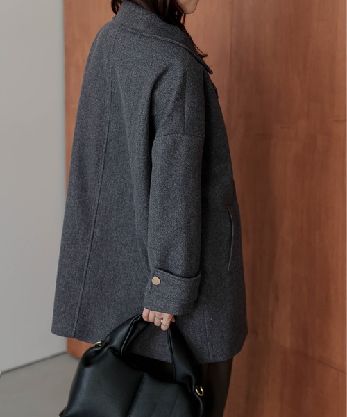 AMELY（エミリー）の「ダブルボタンウール混ピーコート（ピーコート・レディース・グレー/ブラック/ブラウン・フリー）」の14枚目の写真