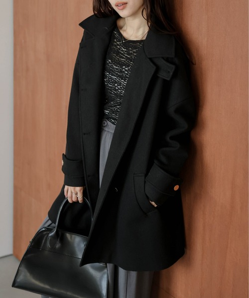 AMELY（エミリー）の「ダブルボタンウール混ピーコート（ピーコート・レディース・グレー/ブラック/ブラウン・フリー）」の21枚目の写真