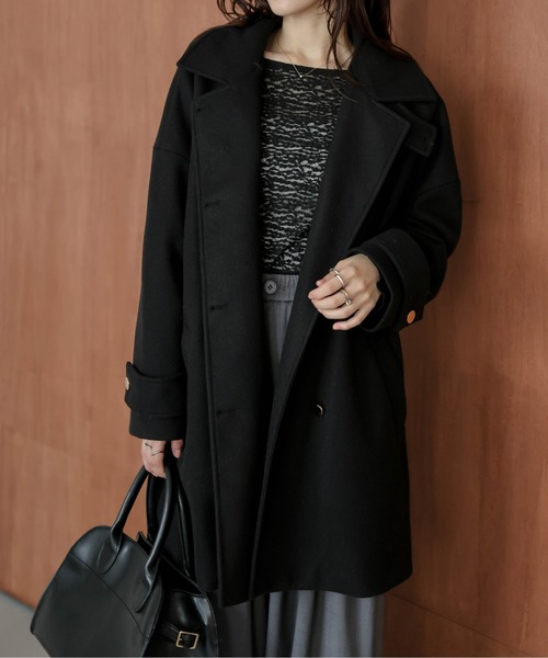 AMELY（エミリー）の「ダブルボタンウール混ピーコート（ピーコート・レディース・グレー/ブラック/ブラウン・フリー）」の22枚目の写真