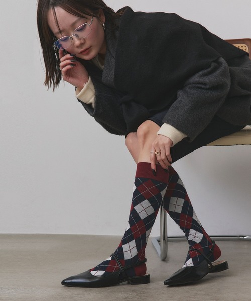 アーガイル ハイソックス（ソックス/靴下）｜ad thie（アドティエ）の