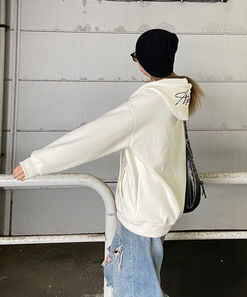 セール】裏起毛フードロゴジップパーカー（パーカー）｜non-hedge