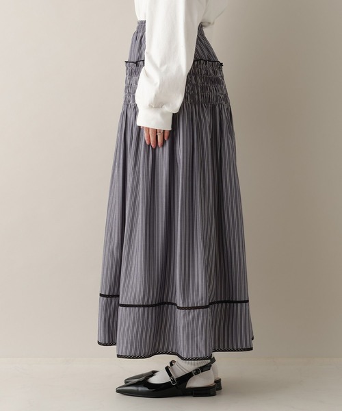 RAGEBLUE(レイジブルー)の「ストライプシャーリングスカート(スカート・レディース・グレー/ブルー・FREE)」の11枚目の写真