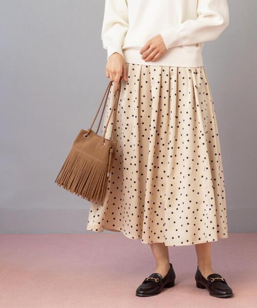 OPAQUE.CLIP（オペークドットクリップ）の「カラードットフレアスカート【洗濯機OK】（スカート・レディース・ネイビー系/ベージュ系その他3・42/38/40）」の8枚目の写真