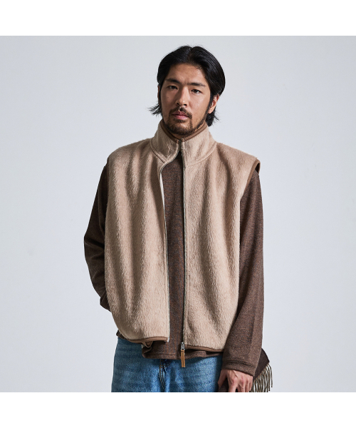LAB12（ラボ12）の「エブリデイニットウールベストジップアップ（ベージュ）（ベスト・メンズ・その他・LARGE/MEDIUM）」の2枚目の写真