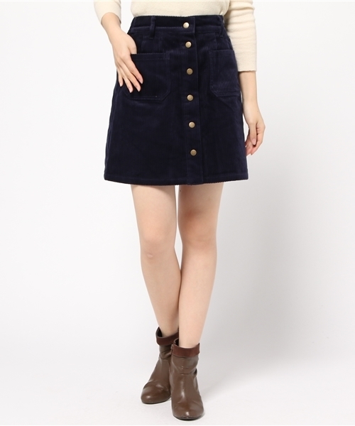 one after another NICE CLAUP（ワンアフターアナザーナイスクラップ）の「★【ナイスクラップ】コーデュロイスカート（スカート・レディース・ネイビー/アイボリー/サックスブルー/ブラウン・FREE）」の3枚目の写真