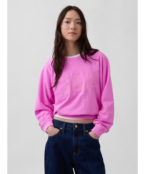 GAP(ギャップ)の「フレンチテリー ラグラン GAPロゴスウェットシャツ(スウェット・レディース・ブルー/グリーン/イエロー/ピンク・L/XS/S/M/XL/XXS)」の4枚目の写真