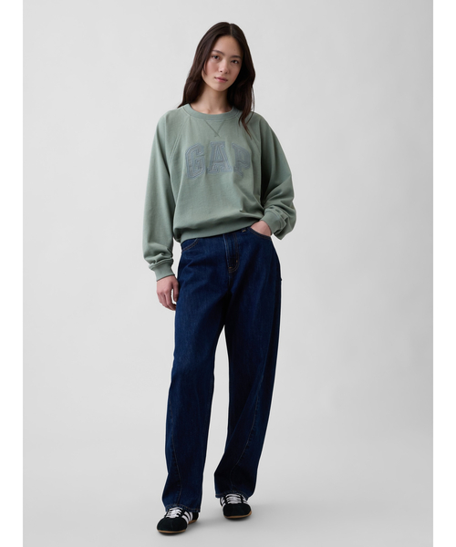 GAP(ギャップ)の「フレンチテリー ラグラン GAPロゴスウェットシャツ(スウェット・レディース・ブルー/グリーン/イエロー/ピンク・L/XS/S/M/XL/XXS)」の17枚目の写真