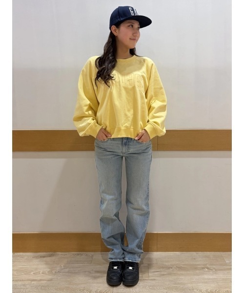 GAP(ギャップ)の「フレンチテリー ラグラン GAPロゴスウェットシャツ(スウェット・レディース・ブルー/グリーン/イエロー/ピンク・L/XS/S/M/XL/XXS)」の8枚目の写真