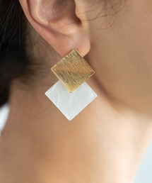 STYLE DELI（スタイルデリ）の「ひし型WプレートMIXピアス／GD（ピアス（両耳用））」