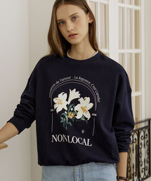 Glasshouse Lily Print Sweatshirt - Navy