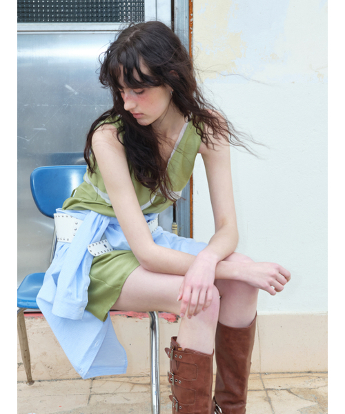 ETMON(エトモン)の「Silky Layered Sleeveless Dress Olive(Tシャツ/カットソー・レディース・その他・FREE)」の2枚目の写真