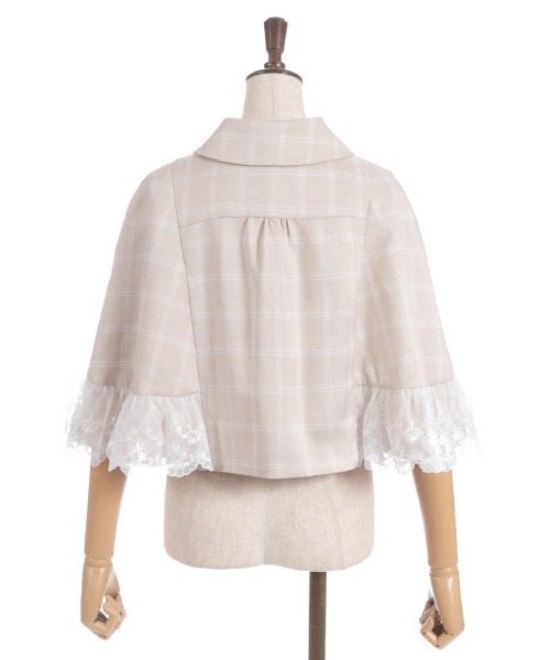 axes femme POETIQUE（アクシーズファムポエティック）の「リボンビット付きケープジャケット（テーラードジャケット・レディース・ブラック/ベージュ/ミント・MEDIUM）」の11枚目の写真