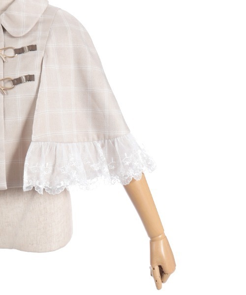 axes femme POETIQUE（アクシーズファムポエティック）の「リボンビット付きケープジャケット（テーラードジャケット・レディース・ブラック/ベージュ/ミント・MEDIUM）」の15枚目の写真