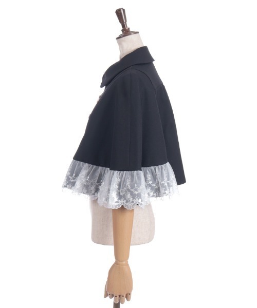 axes femme POETIQUE（アクシーズファムポエティック）の「リボンビット付きケープジャケット（テーラードジャケット・レディース・ブラック/ベージュ/ミント・MEDIUM）」の17枚目の写真