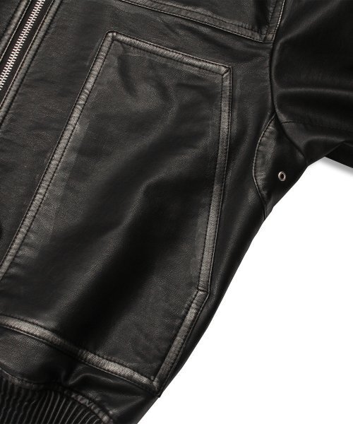 DOFFJASON(ドフジェーソン)の「ウォッシングレザーランバージャックハリントンボマー(ライダースジャケット・メンズ・その他・L/XL/M)」の6枚目の写真