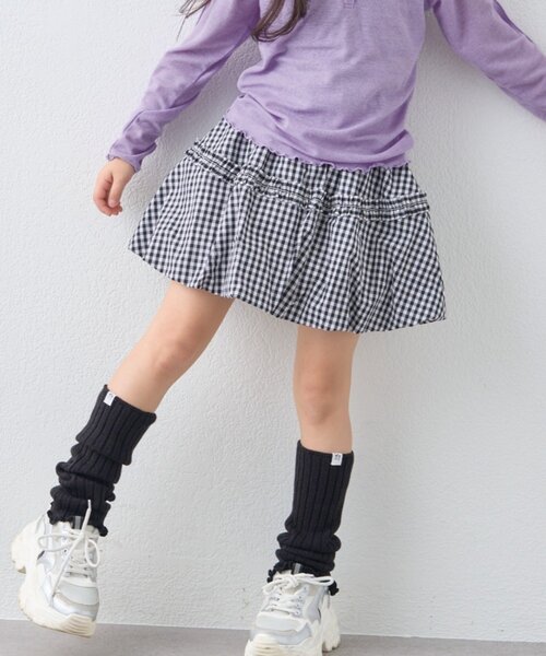 CIAOPANIC TYPY（チャオパニックティピー）の「【KIDS】《ジュニアサイズあり》ドット/ギンガムティアードバルーンミニスカート（スカート・キッズ・ブラック/ブラック系その他・SMALL/MEDIUM/LARGE/X-LARGE/XX-LARGE）」の2枚目の写真