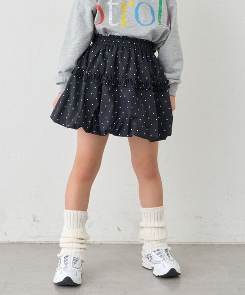 CIAOPANIC TYPY（チャオパニックティピー）の「【KIDS】《ジュニアサイズあり》ドット/ギンガムティアードバルーンミニスカート（スカート・キッズ・ブラック/ブラック系その他・SMALL/MEDIUM/LARGE/X-LARGE/XX-LARGE）」の3枚目の写真