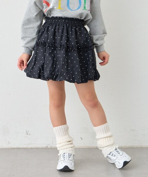 CIAOPANIC TYPY（チャオパニックティピー）の「【KIDS】《ジュニアサイズあり》ドット/ギンガムティアードバルーンミニスカート（スカート・キッズ・ブラック/ブラック系その他・SMALL/MEDIUM/LARGE/X-LARGE/XX-LARGE）」の4枚目の写真