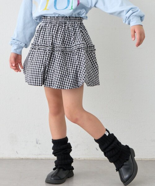 CIAOPANIC TYPY（チャオパニックティピー）の「【KIDS】《ジュニアサイズあり》ドット/ギンガムティアードバルーンミニスカート（スカート・キッズ・ブラック/ブラック系その他・SMALL/MEDIUM/LARGE/X-LARGE/XX-LARGE）」の5枚目の写真