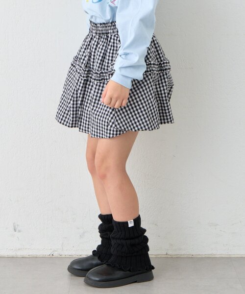 CIAOPANIC TYPY（チャオパニックティピー）の「【KIDS】《ジュニアサイズあり》ドット/ギンガムティアードバルーンミニスカート（スカート・キッズ・ブラック/ブラック系その他・SMALL/MEDIUM/LARGE/X-LARGE/XX-LARGE）」の6枚目の写真