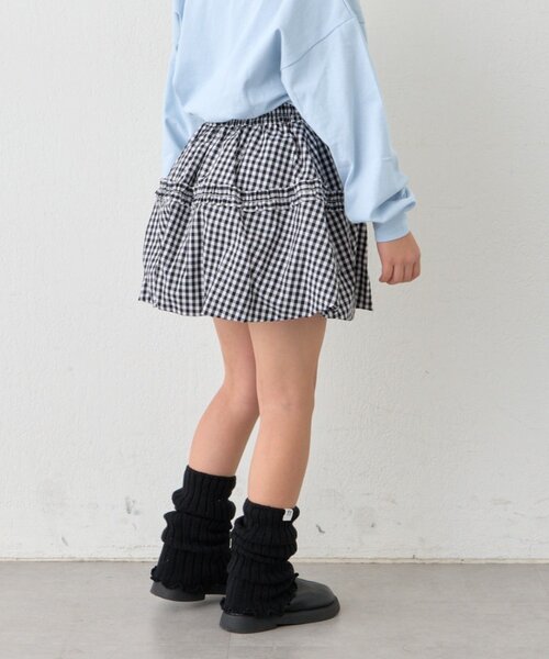 CIAOPANIC TYPY（チャオパニックティピー）の「【KIDS】《ジュニアサイズあり》ドット/ギンガムティアードバルーンミニスカート（スカート・キッズ・ブラック/ブラック系その他・SMALL/MEDIUM/LARGE/X-LARGE/XX-LARGE）」の7枚目の写真