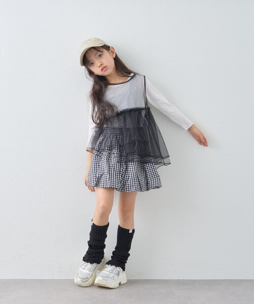 CIAOPANIC TYPY（チャオパニックティピー）の「【KIDS】《ジュニアサイズあり》ドット/ギンガムティアードバルーンミニスカート（スカート・キッズ・ブラック/ブラック系その他・SMALL/MEDIUM/LARGE/X-LARGE/XX-LARGE）」の17枚目の写真