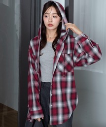 WEGO | WEGO/【26年春新作】フードチェックシャツ(シャツ/ブラウス)