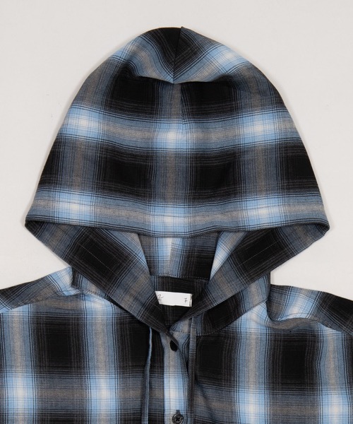 WEGO（ウィゴー）の「WEGO/【26年春新作】フードチェックシャツ（シャツ/ブラウス・レディース・ブラック/サックスブルー/レッド/ピンク・FREE）」の10枚目の写真