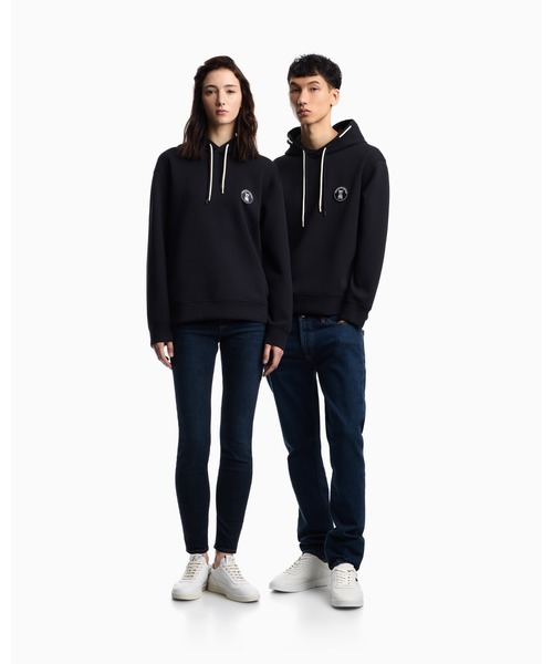 EMPORIO ARMANI(エンポリオアルマーニ)の「【エンポリオ アルマーニ】ルーズフィット フード付きスウェットシャツ ダブルジャージー フレンチブルドッグパッチ(スウェット・メンズ・ネイビー・X-LARGE/SMALL/MEDIUM/LARGE)」の7枚目の写真