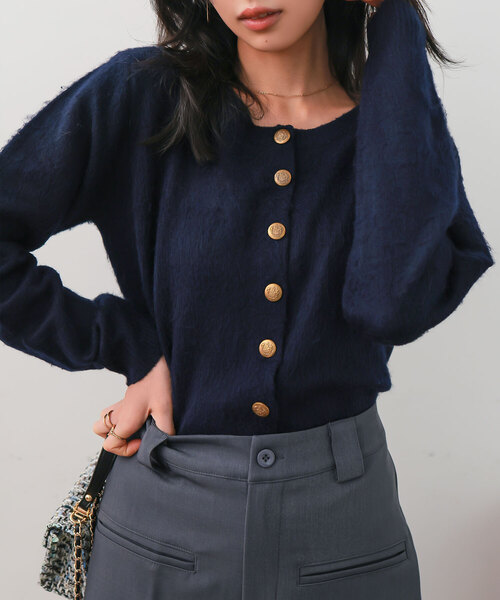 ゴールドボタンニットカーディガン（カーディガン/ボレロ）｜KOBE