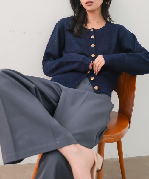 ゴールドボタンニットカーディガン（カーディガン/ボレロ）｜KOBE