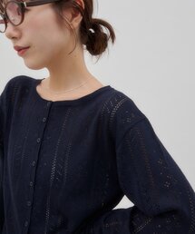 【umm.】アイレットフリルニットカーディガン