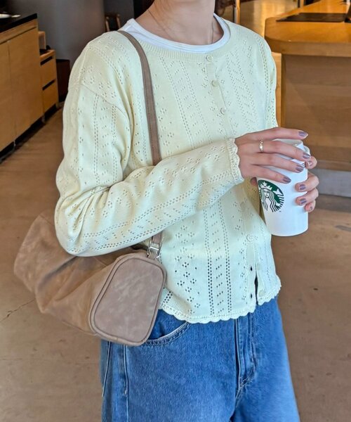 SS先行予約/umm.】アイレットフリルニットカーディガン（ニット